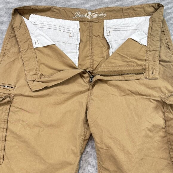 Paradise Collection Mens Cargo Shorts Khaki Canvas Utility Work Pocket Size 42 - Picture 7 of 15